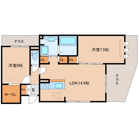 奈良駅 徒歩7分 1階の物件間取画像